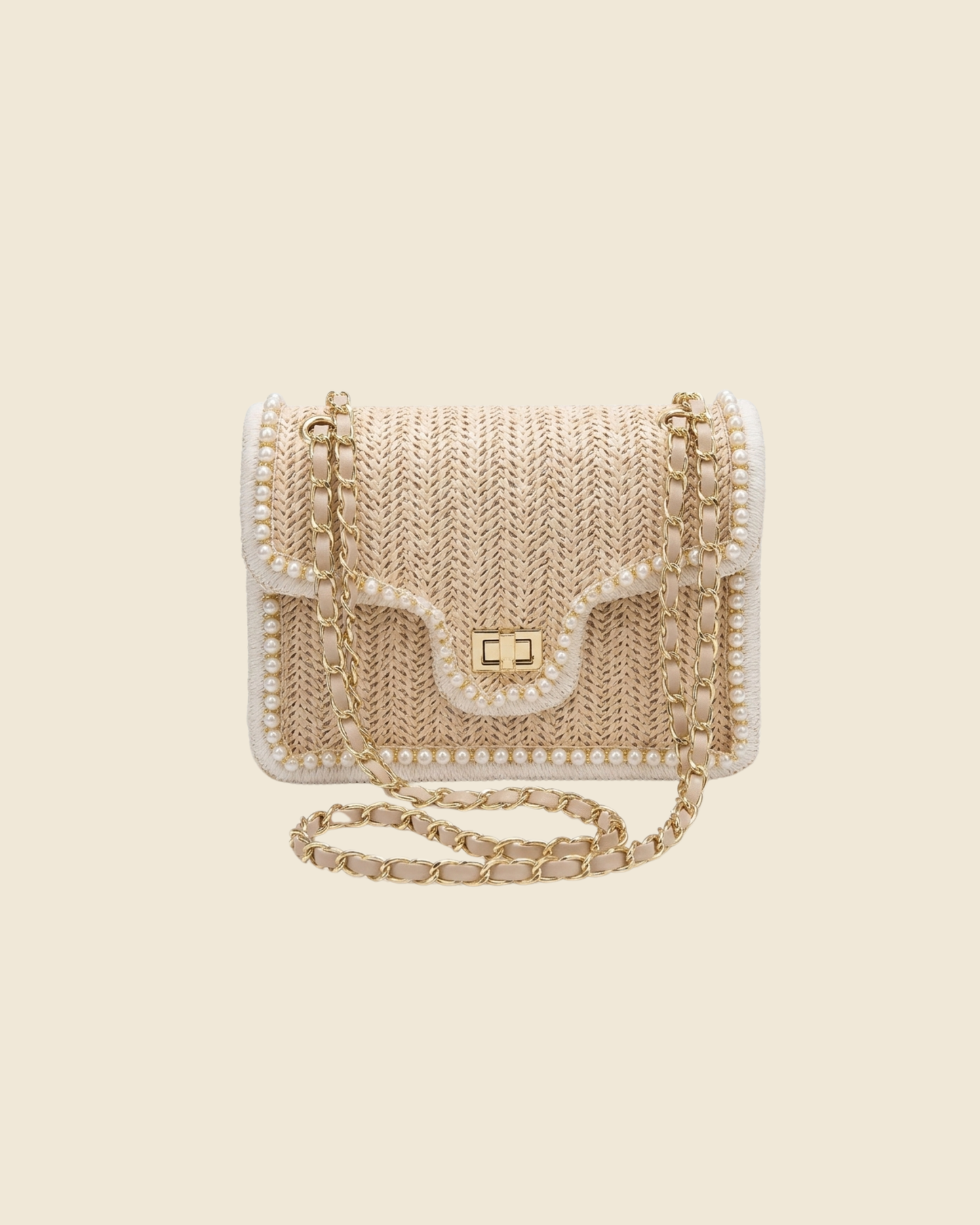 Sac Bandoulière Paille Perles