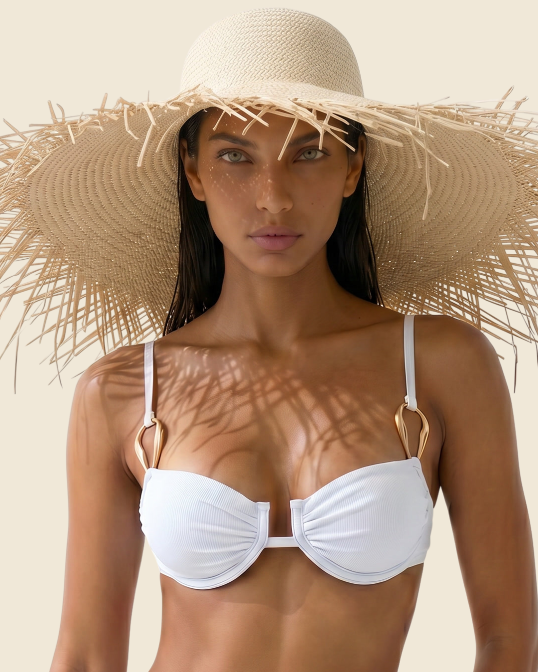 Chapeau Paille Franges XL