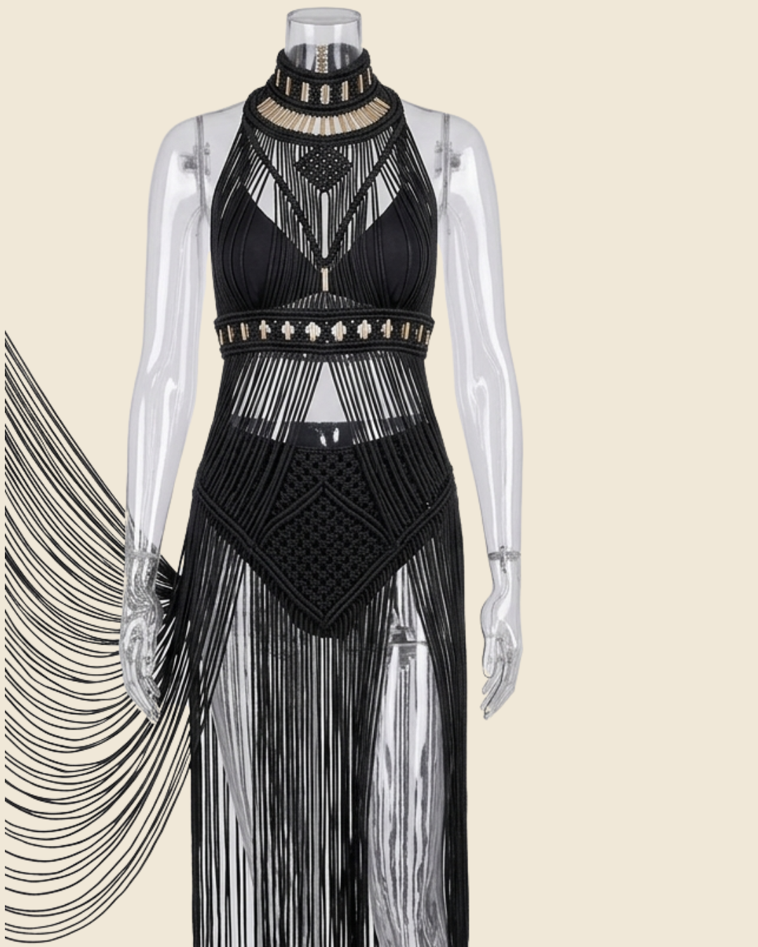 Goddess Festival Fringed Macramé Dress