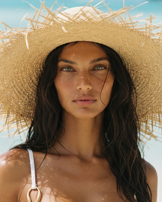Chapeau Paille Franges XL