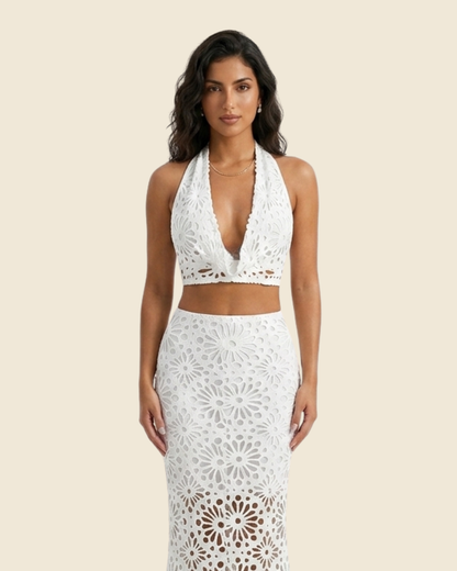 White Sun Crochet Cover-Up Set