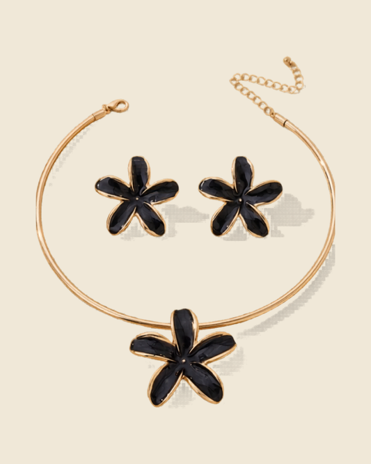 Golden Tropical Flower Set