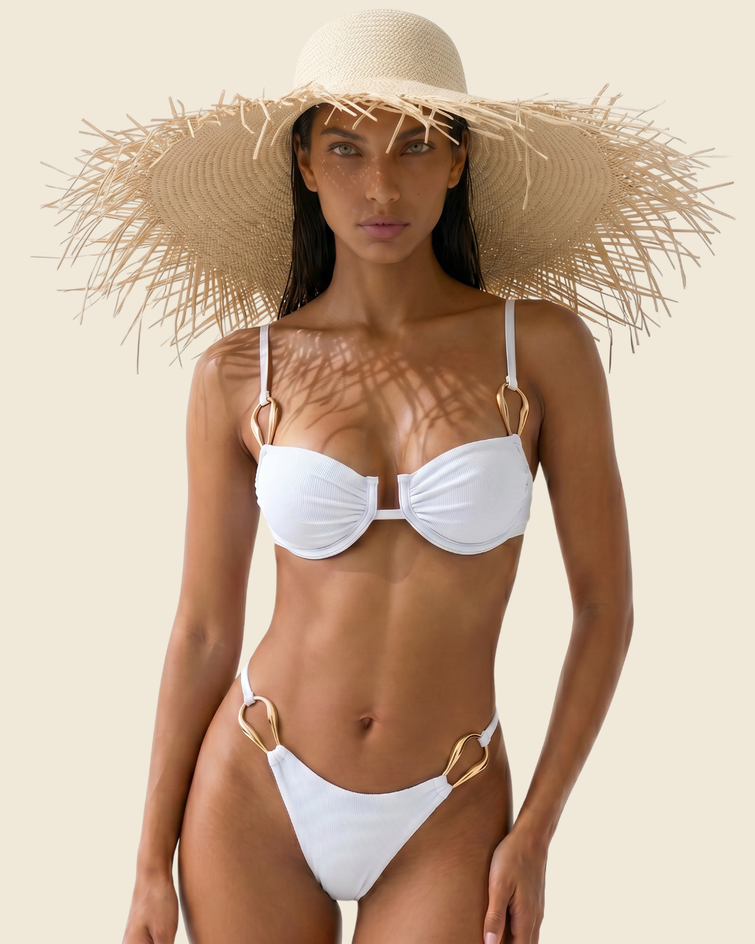 Chapeau Paille Franges XL