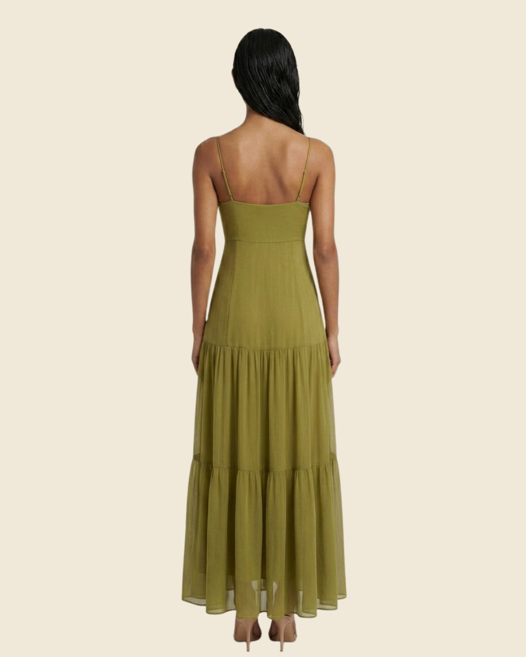 Robe Maxi Bustier Froncé Dorée