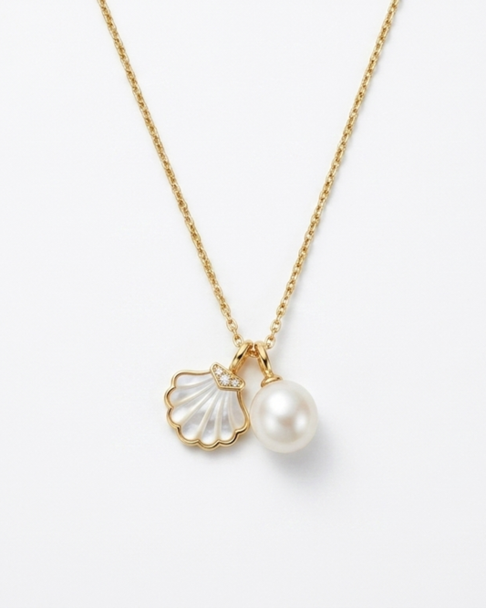 Parure Coquillage Nacré Perle Dorée