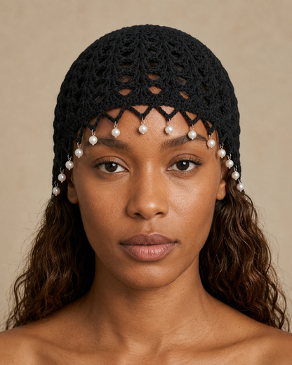 Handmade Beaded Crochet Beanie