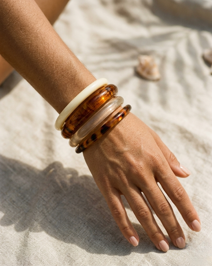 Set of 4 Marble Effect Resin Bangles