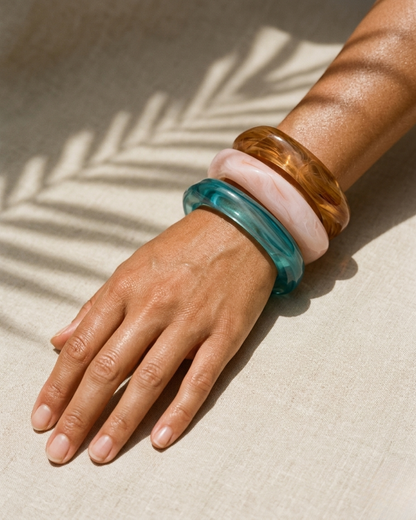 Lot 3 Aegean Sea Resin Bangles