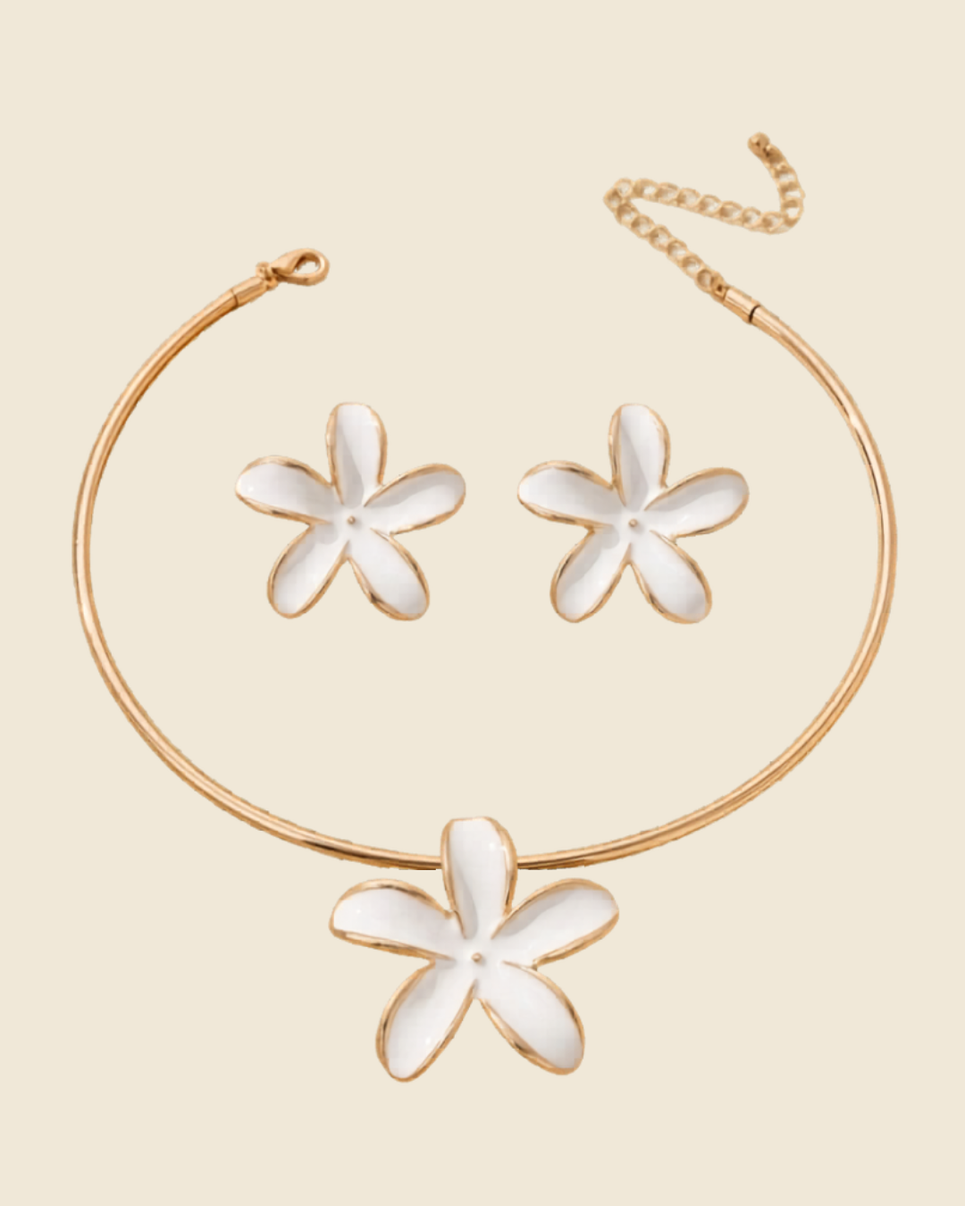 Parure Fleur Tropicale Dorée