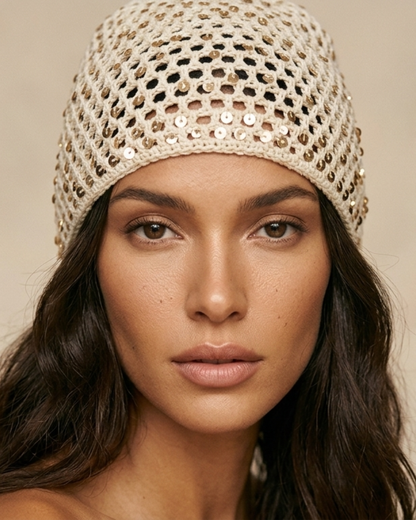 Handmade Sequin Crochet Beanie