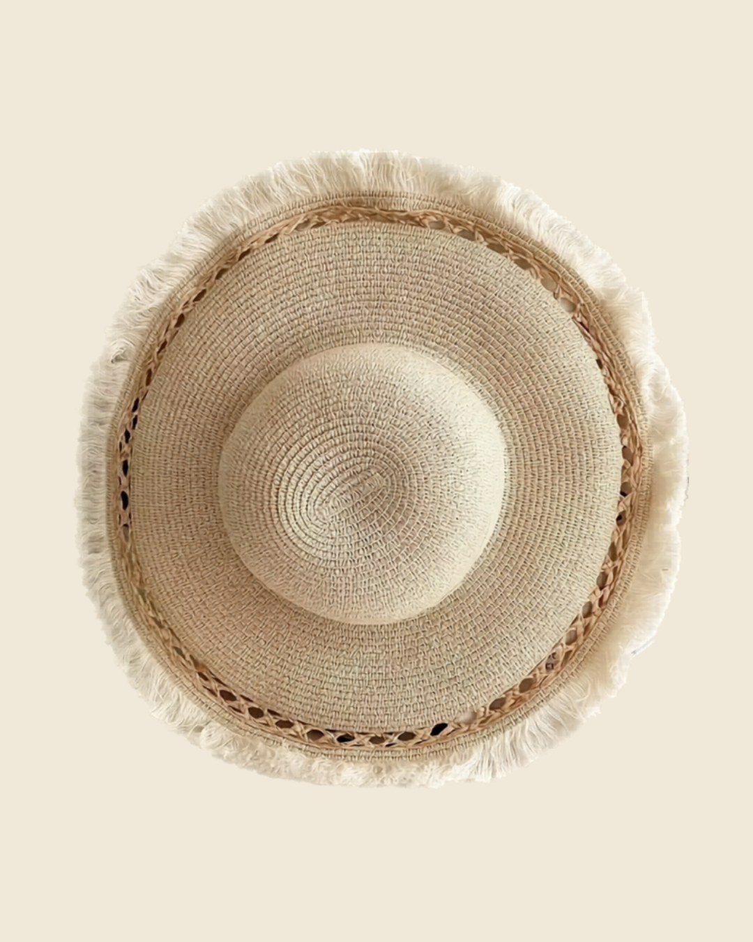 Chapeau Paille Larges Bords Franges