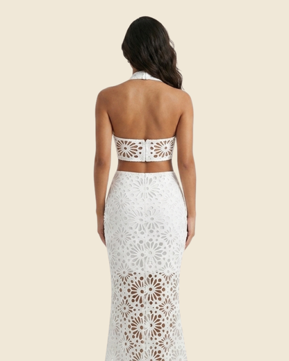 White Sun Crochet Cover-Up Set