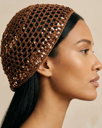 Handmade Sequin Crochet Beanie