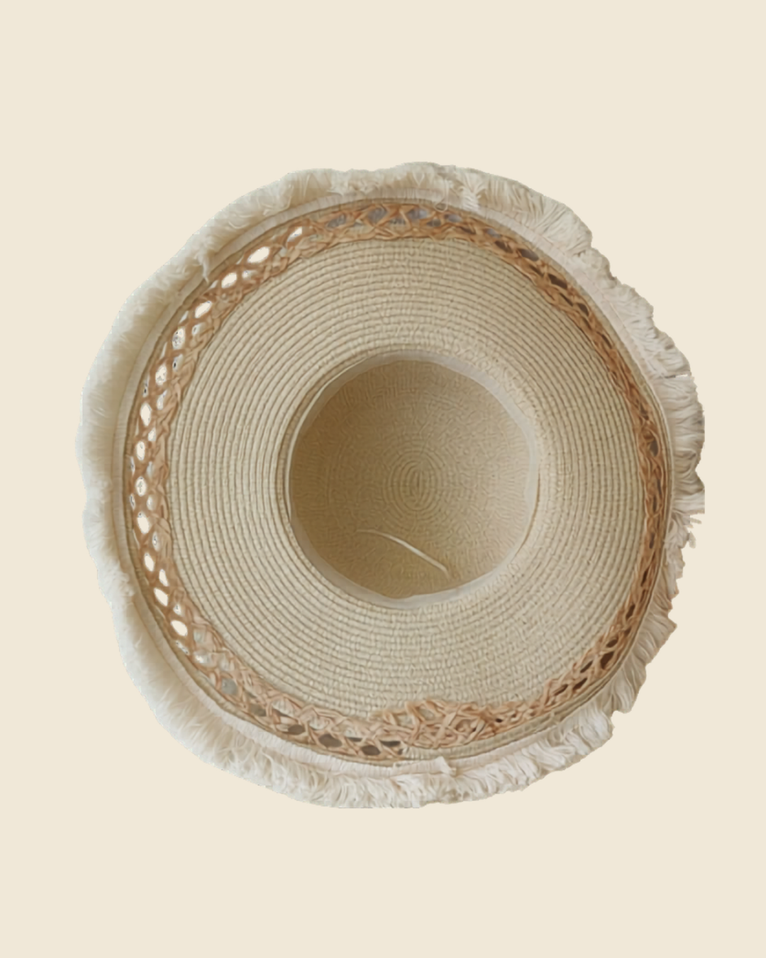 Chapeau Paille Larges Bords Franges