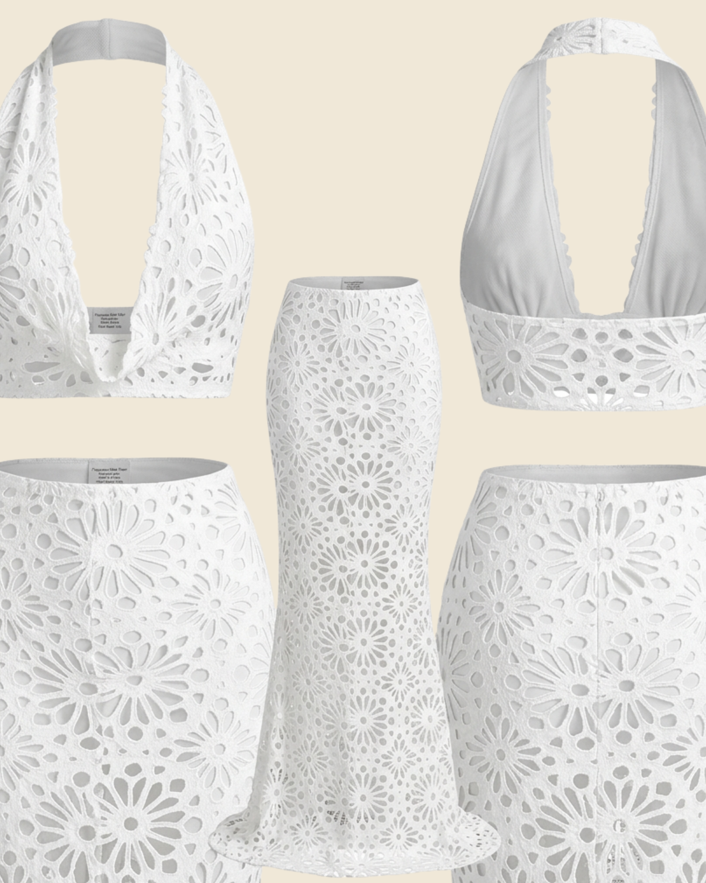 Ensemble Crochet Soleil Blanc Cache Maillot