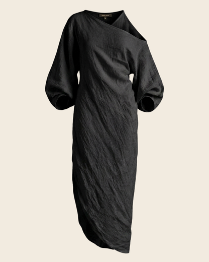 Asymmetric Neck Maxi Dress