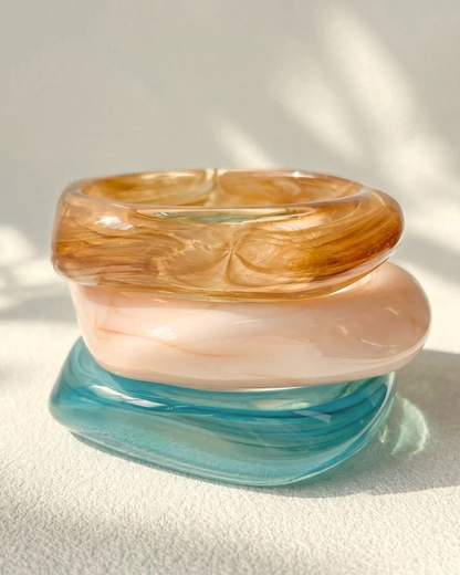 Lot 3 Aegean Sea Resin Bangles