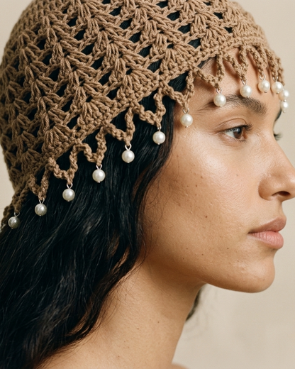 Handmade Beaded Crochet Beanie