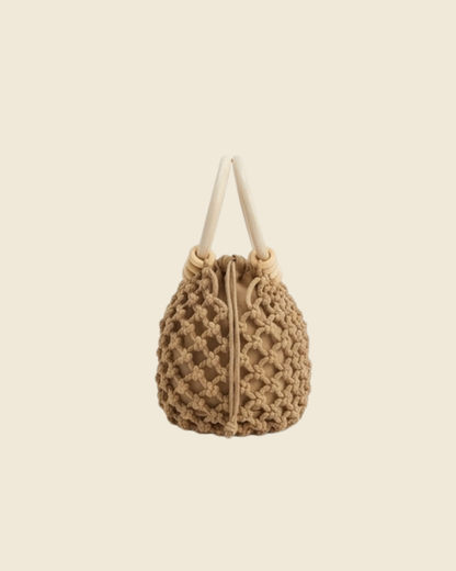 Small Macrame Bag Wooden Rings