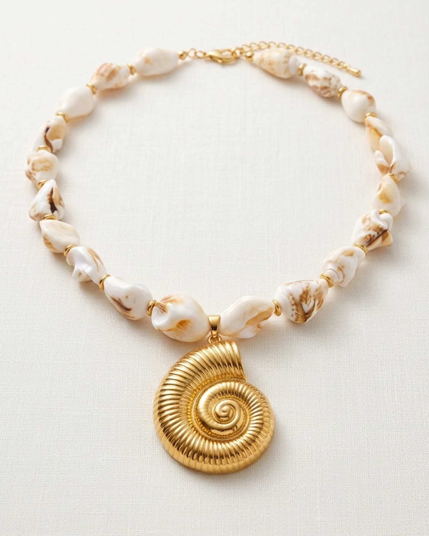 Collier Perles Océan Pendentif Étoile de Mer & Coquillage