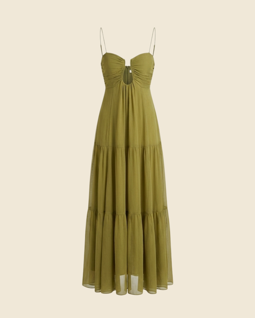 Robe Maxi Bustier Froncé Dorée