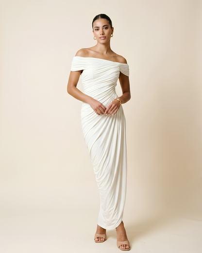 Draped One-Shoulder Dress