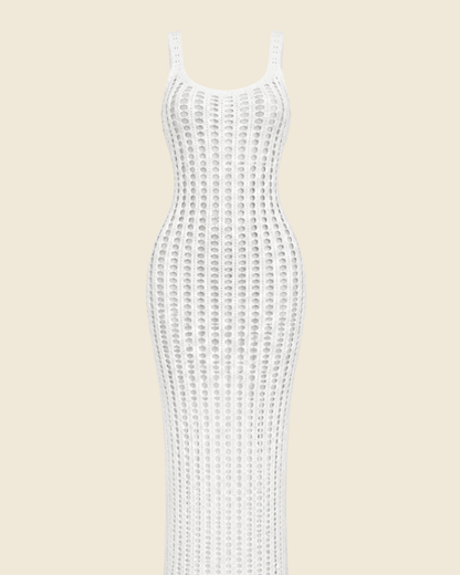 Mesh Knit Halter Cover-Up Dress