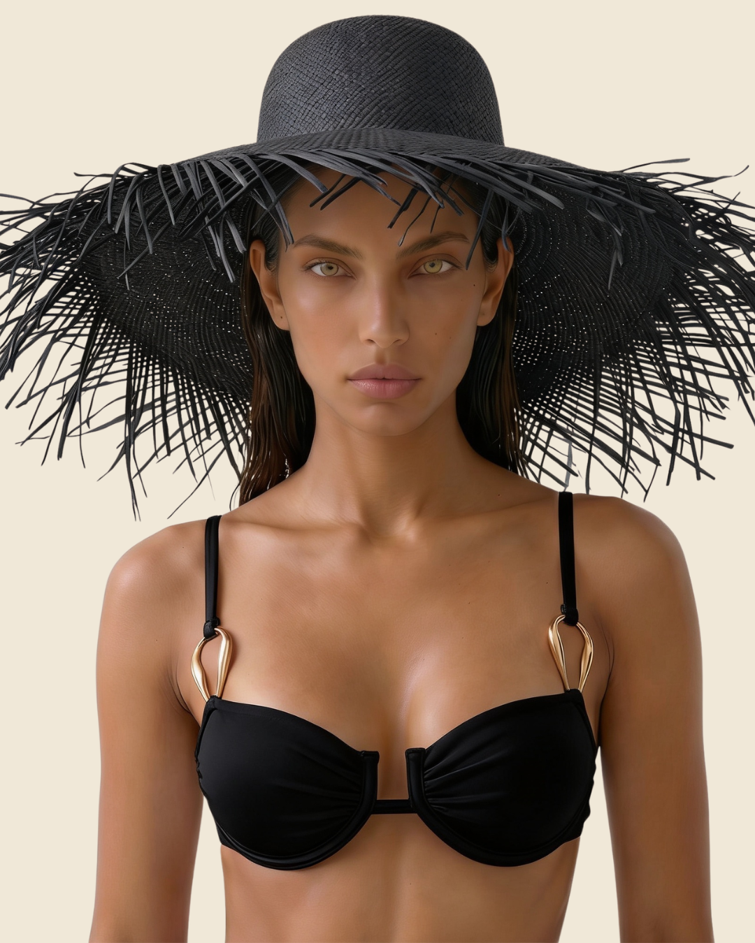 Chapeau Paille Franges XL