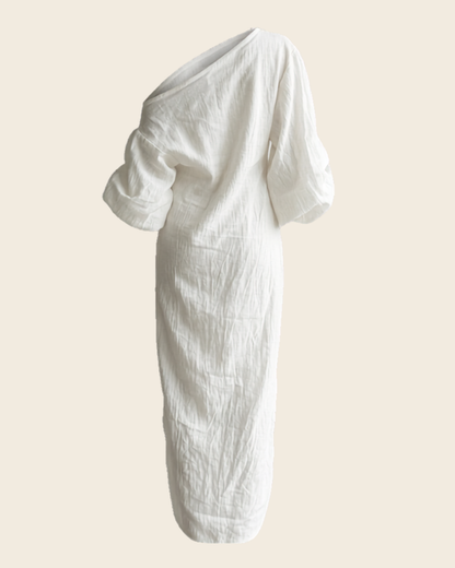 Asymmetric Neck Maxi Dress