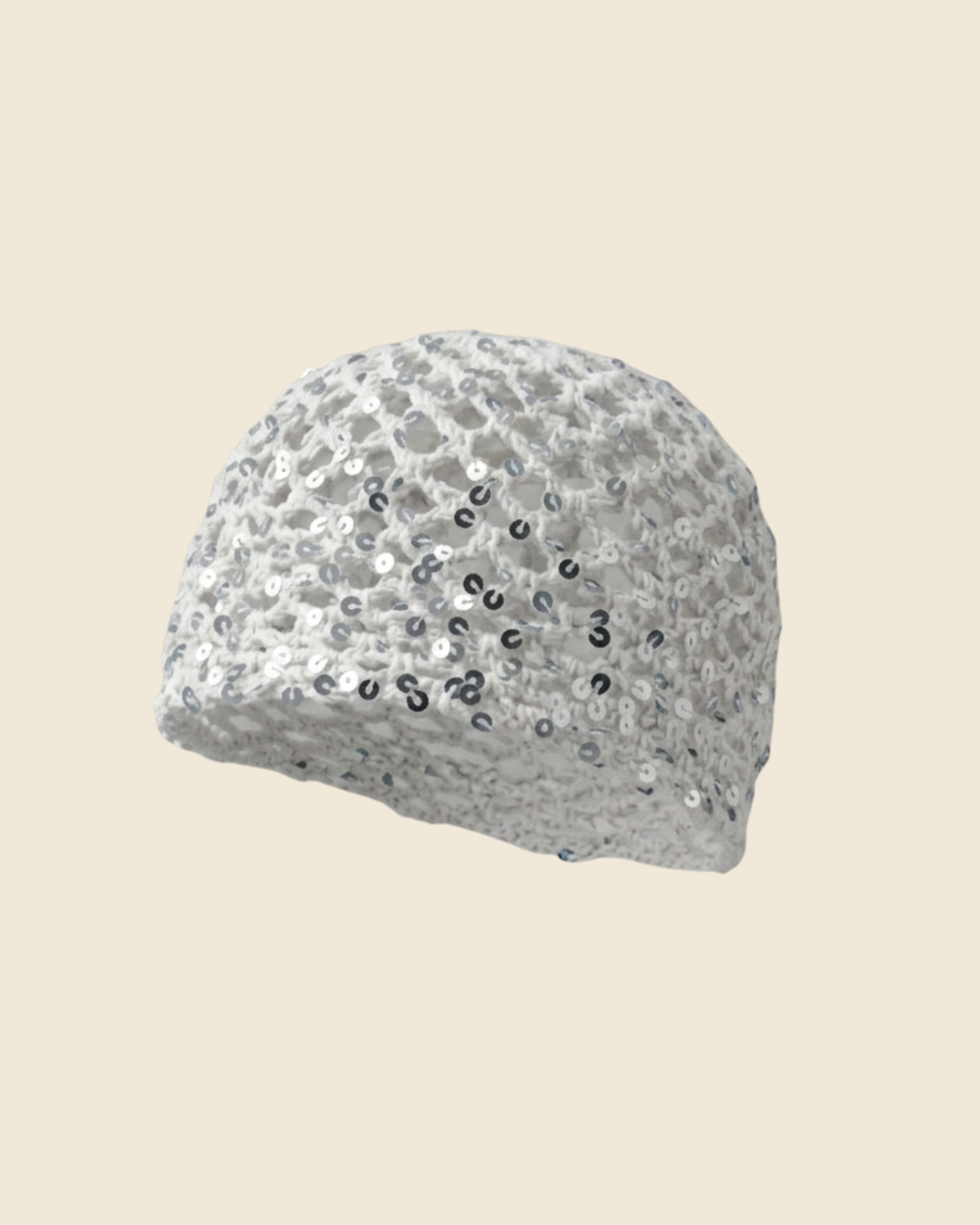 Bonnet Crochet Sequins Fait Main