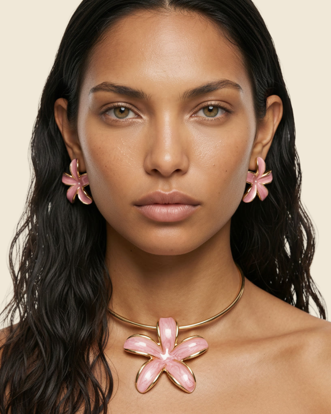 Parure Fleur Tropicale Dorée