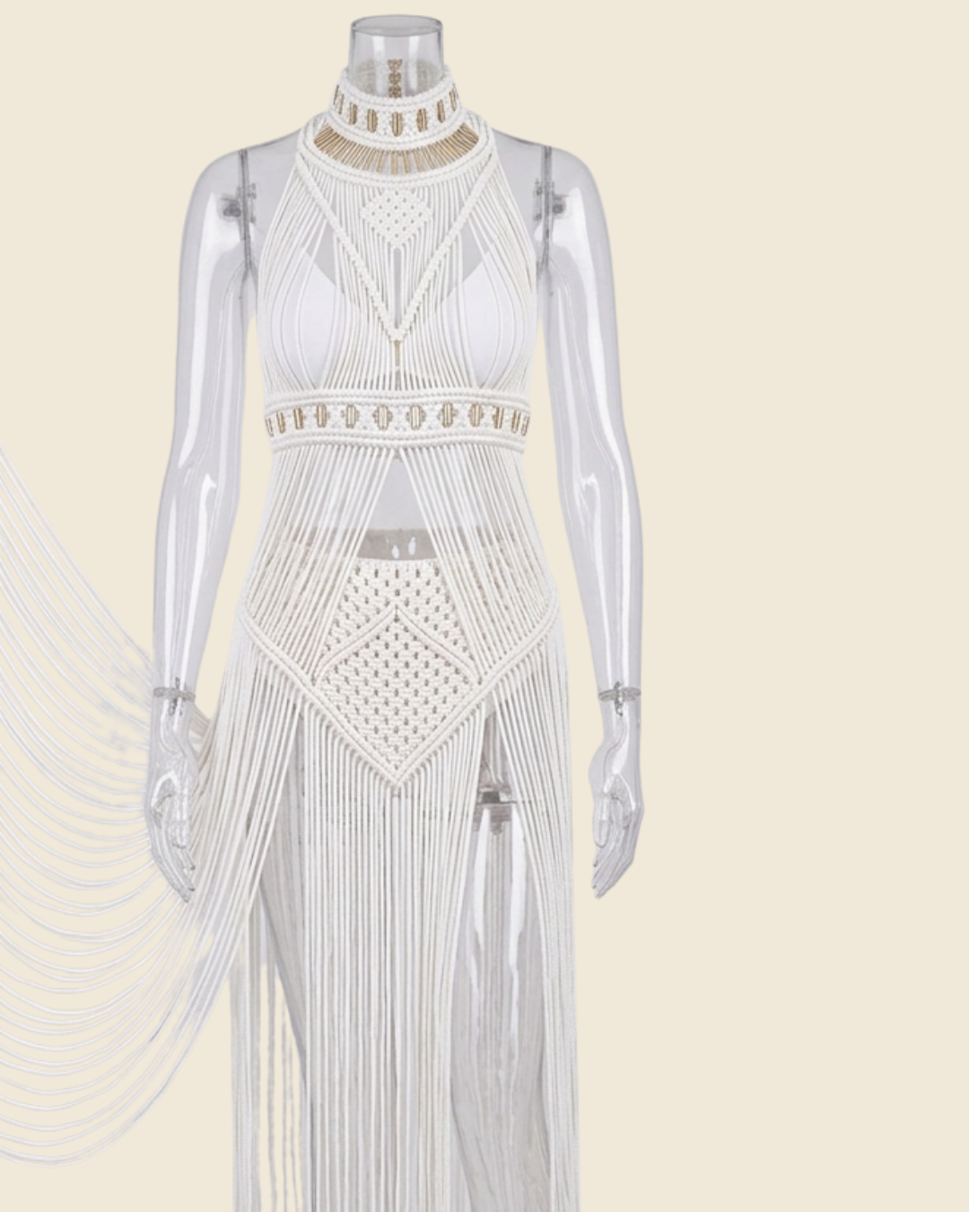 Robe Macramé Franges Déesse Festival