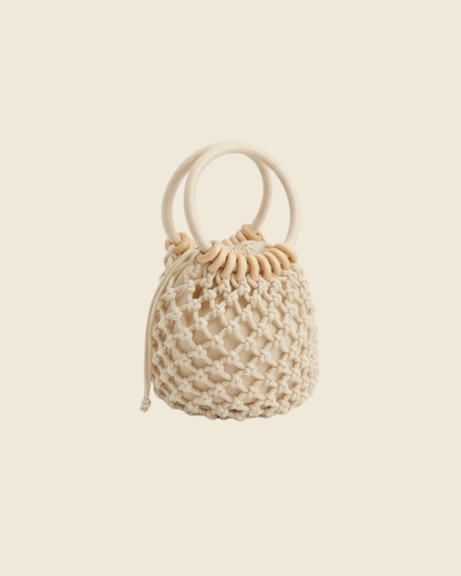 Small Macrame Bag Wooden Rings