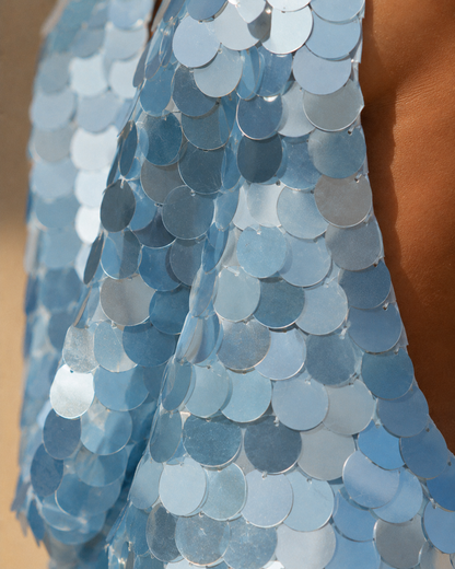 OCEANE Mini Robe Sequin Bleu