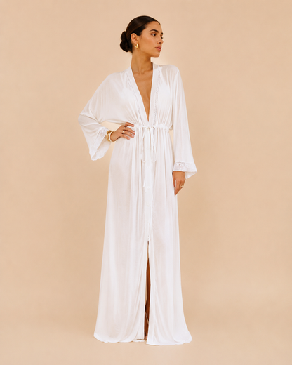 Kimono Belted V-Neck Cover-Up