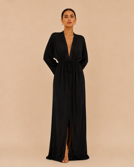 Kimono Belted V-Neck Cover-Up