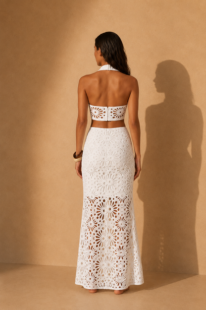 White Sun Crochet Cover-Up Set