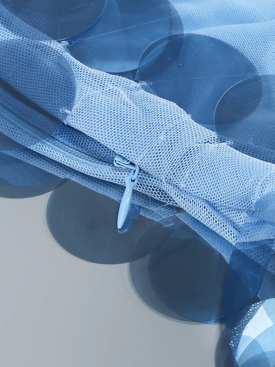 OCEANE Mini Robe Sequin Bleu