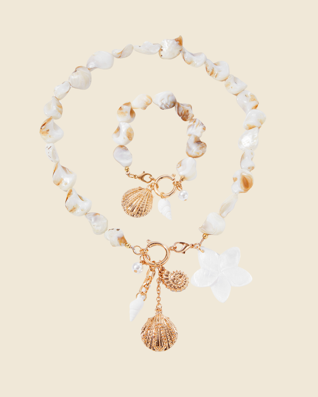 Parure Fleur Tiaré Coquillages & Perles