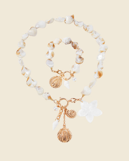 Tiara Flower, Shells & Pearls Set
